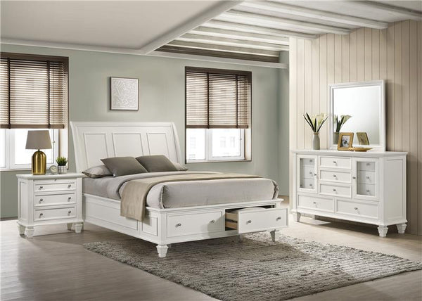 Sandy Beach 4-piece Eastern King Bedroom Set Cream White - 201309KE-S4