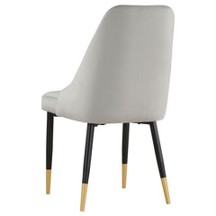 Gabrielle Upholstered Solid Back Dining Side Chair Grey and Black (Set of 2) - 190362