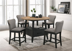 Rolando Upholstered Solid Back Counter Height Stools with Nailhead Trim (Set of 2) Grey and Black - 183028