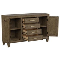 Matisse 4-drawer Dining Sideboard Buffet Cabinet with Rattan Cabinet Doors Brown - 108315