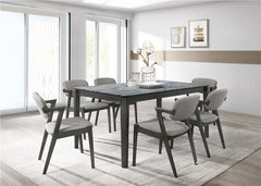 Stevie Rectangular Faux Marble Top Dining Table Grey and Black - 115111SLT