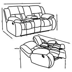 Weissman 2-piece Upholstered Reclining Sofa Set Grey - 601921-S2