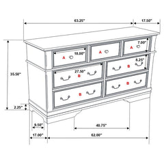 Manchester 7-drawer Dresser Wheat Brown - 222893