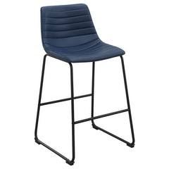 Zuni Faux Leather Upholstered Counter Stool Blue (Set of 2) - 107208