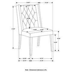 Bexley Tufted Side Chairs Dark Brown and Beige (Set of 2) - 105143