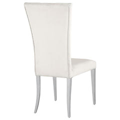Kerwin Tufted Upholstered Side Chair (Set of 2) White and Chrome - 111102