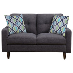 Watsonville 2-piece Upholstered Track Arm Sofa Set Grey - 552001-S2