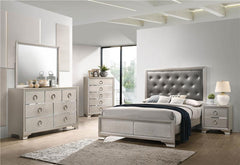 Salford Wood Eastern King Panel Bed Metallic Sterling - 222721KE