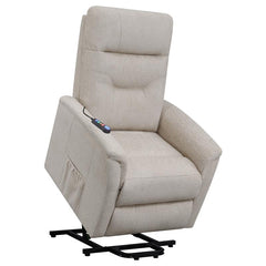 Henrietta Upholstered Power Lift Massage Chair Beige - 609405P