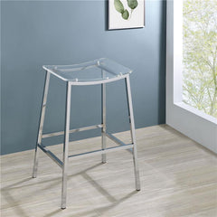 Jovani Acrylic Backless Bar Stools Clear and Chrome (Set of 2) - 182359