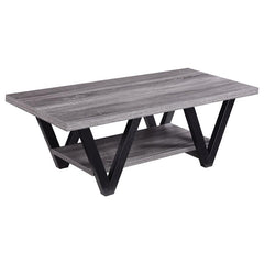 Stevens Engineered Wood Coffee Table Antique Grey and Black - 705398