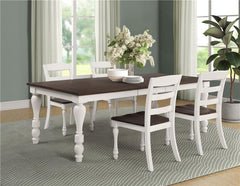 Madelyn 5-piece Rectangle Dining Set Dark Cocoa and Coastal White - 110381-S5
