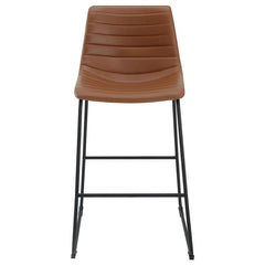 Zuni Faux Leather Upholstered Bar Stool Saddle (Set of 2) - 107219
