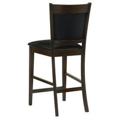 Jaden Upholstered Counter Height Stools Black and Espresso (Set of 2) - 100959