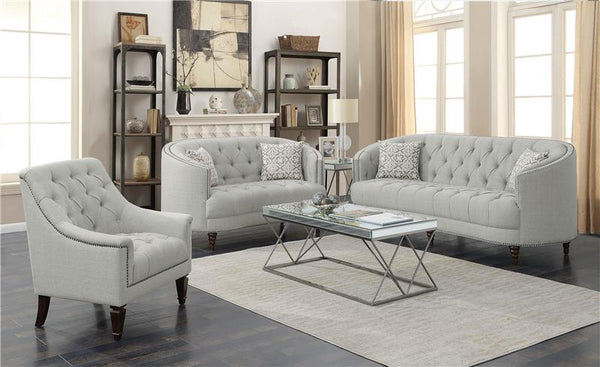 Avonlea Fabric Upholstered Sloped Arm Chair Grey Fabric - 505643