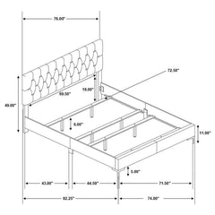 Kendall Upholstered California King Panel Bed Black - 224451KW
