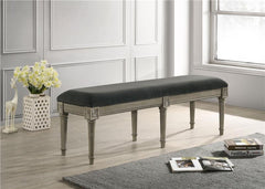 Alderwood Fabric Upholstered Bench French Grey - 223126