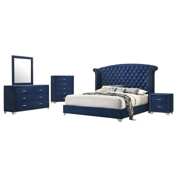 Melody 5-piece Eastern King Bedroom Set Pacific Blue - 223371KE-S5