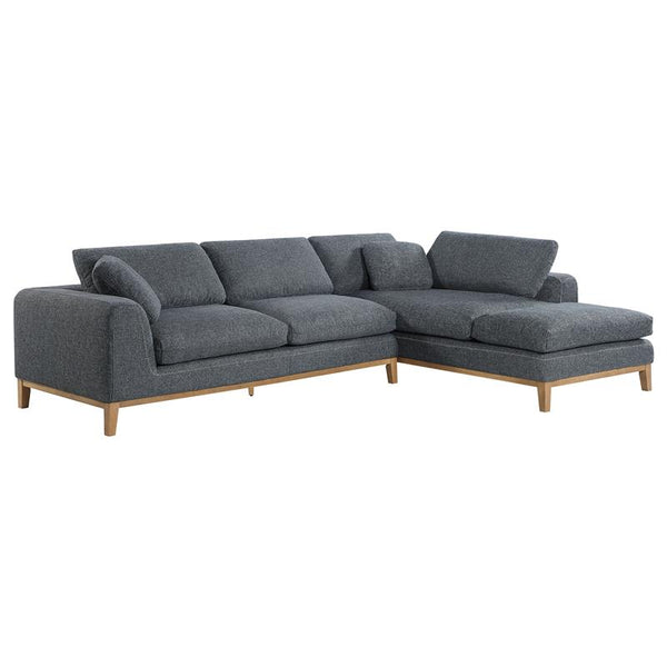 Persia Upholstered Track Arm Sectional Sofa Grey - 508857