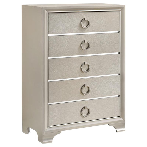 Salford 5-drawer Bedroom Chest Metallic Sterling - 222725