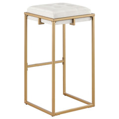 Nadia Square Padded Seat Bar Stool (Set of 2) Beige and Gold - 183646