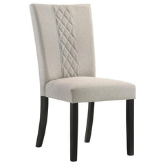 Malia Upholstered Solid Back Dining Side Chair Beige and Black (Set of 2) - 122342