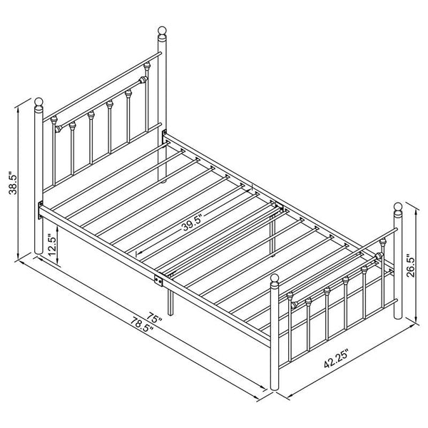 Canon Metal Twin Open Frame Bed Gunmetal - 422740T