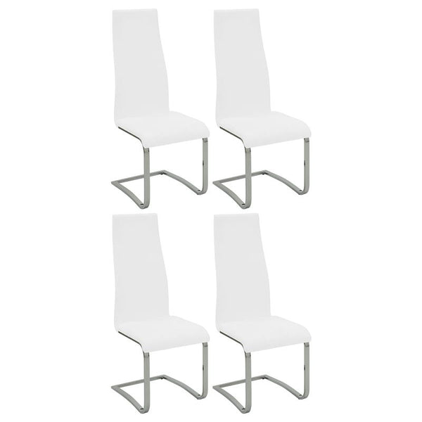 Montclair High Back Dining Chairs Black and Chrome (Set of 4) - 100515WHT