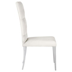 Kerwin Tufted Upholstered Side Chair (Set of 2) White and Chrome - 111102