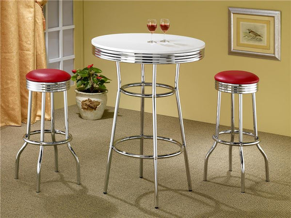 Theodore Upholstered Metal Swivel Bar Stool Red (Set of 2) - 2299R