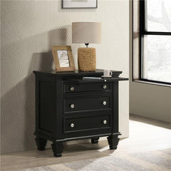 Sandy Beach 3-drawer Nightstand Black - 201322