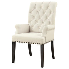 Alana Upholstered Arm Chair Beige and Smokey Black - 107283