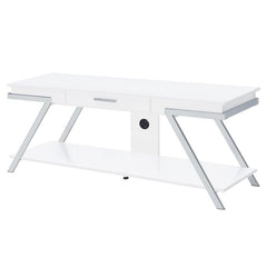 Marcia 1-drawer Wood 60" TV Stand White High Gloss - 708152