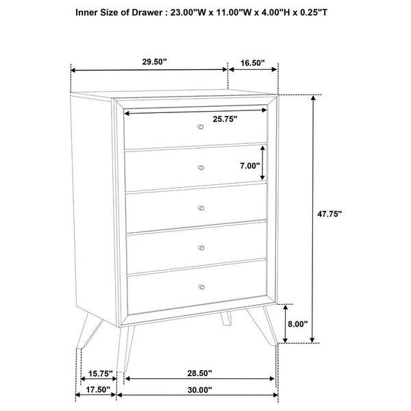 Janelle 5-piece California King Bedroom Set White - 223651KW-S5