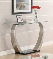 Pruitt Glass Top Metal Base Console Table Satin - 701239