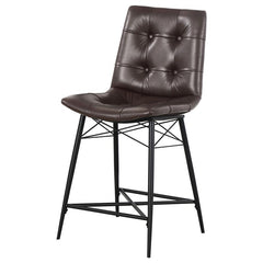 Aiken Upholstered Tufted Counter Height Stools Brown (Set of 2) - 107860