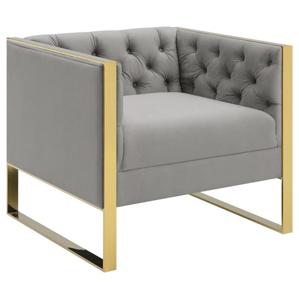Eastbrook Velvet Upholstered Tufted Accent Chair Grey - 509113
