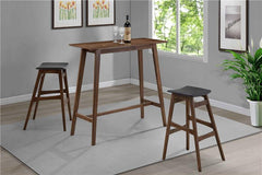 Finnick Tapered Legs Bar Stools Dark Grey and Walnut (Set of 2) - 101437