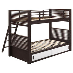 Oliver Wood Twin Over Twin Bunk Bed Java - 400736T