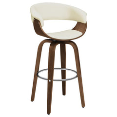Zion Upholstered Swivel Bar Stool Walnut and Ecru - 100206