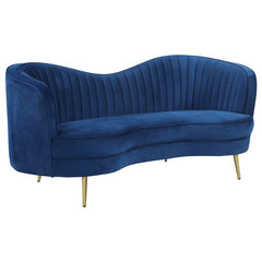 Sophia 2-piece Upholstered Channel Tufted Sofa Set Blue - 506861-S2