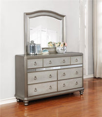 Bling Game 7-drawer Dresser with Mirror Metallic Platinum - 204183M