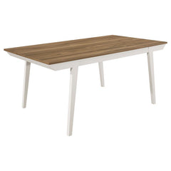 Nogales 5-piece Rectangular Dining Table Set Natural Acacia and Off White - 122301-S5
