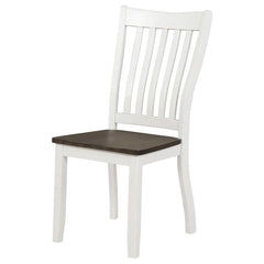 Kingman Slat Back Dining Chairs Espresso and White (Set of 2) - 109542