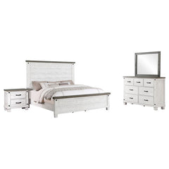 Lilith 4-piece Queen Bedroom Set Distressed White - 224471Q-S4