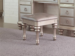 Bling Game Upholstered Vanity Stool Metallic Platinum - 204189