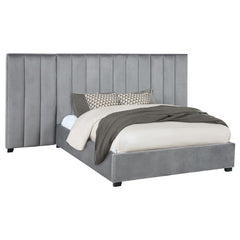 Arles Upholstered Eastern King Wall Panel Bed Grey - 306070KE-SP