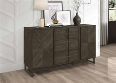 Kelly 3-drawer Storage Dining Sideboard Server Dark Grey - 107965