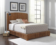 Laughton Banana Leaf Eastern King Panel Bed Amber - 300501KE