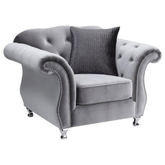 Frostine 3-piece Upholstered Tufted Sofa Set Silver - 551161-S3